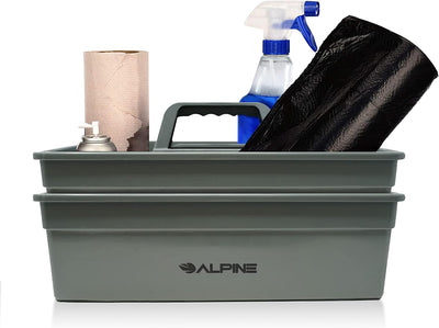 Organizador plástico 3 compartimentos para limpieza baño