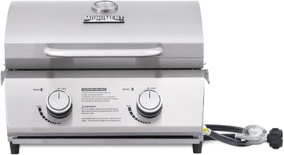 Parrilla gas propano portátil acero inox tapa alta termómetro