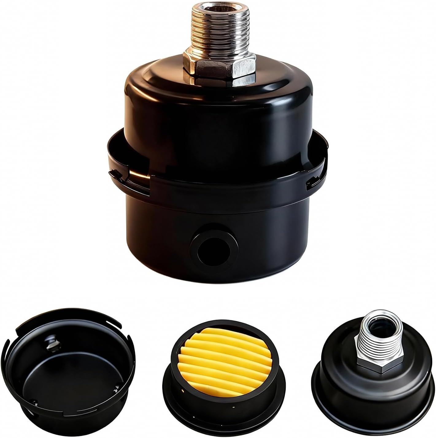 Filtro silenciador compresor aire metal 1/2pulg