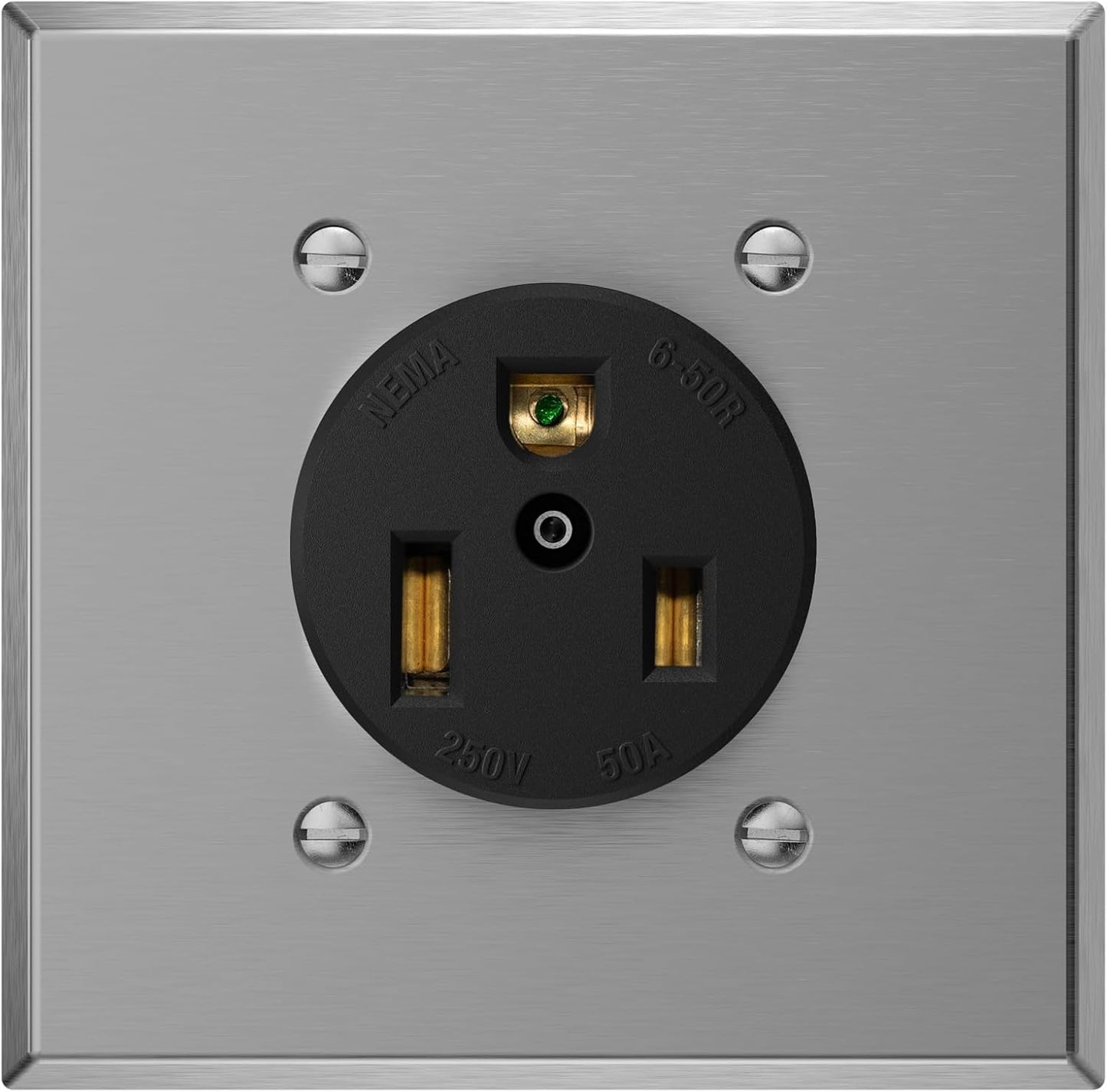 Receptáculo empotrado NEMA 6-50R 250V acero inox