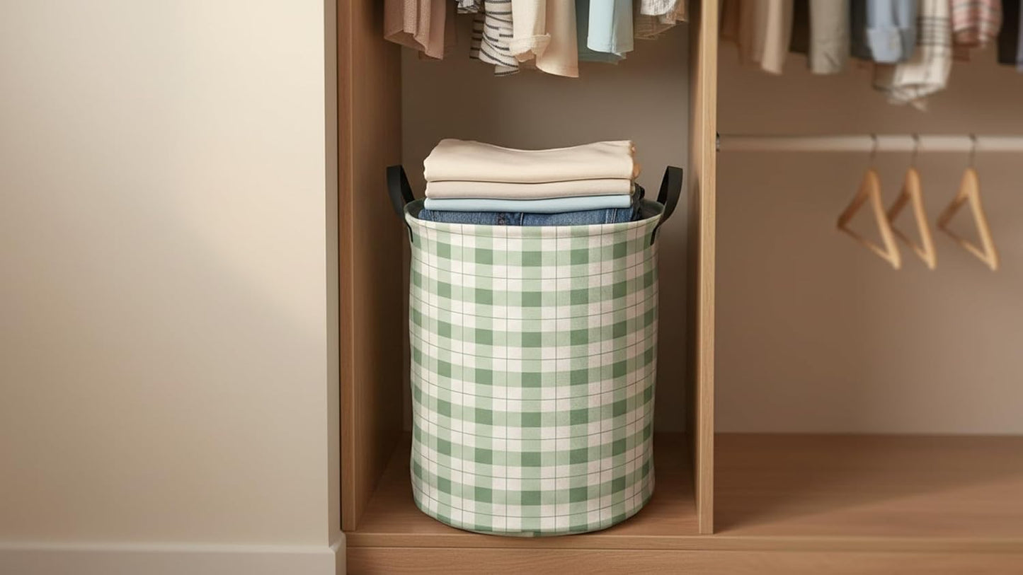 Cesta lavandería grande impermeable plegable rejilla verde