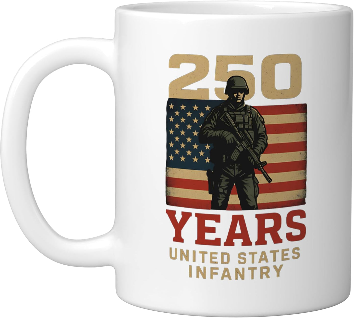 Taza cerámica Infantry 250th Estados Unidos blanca