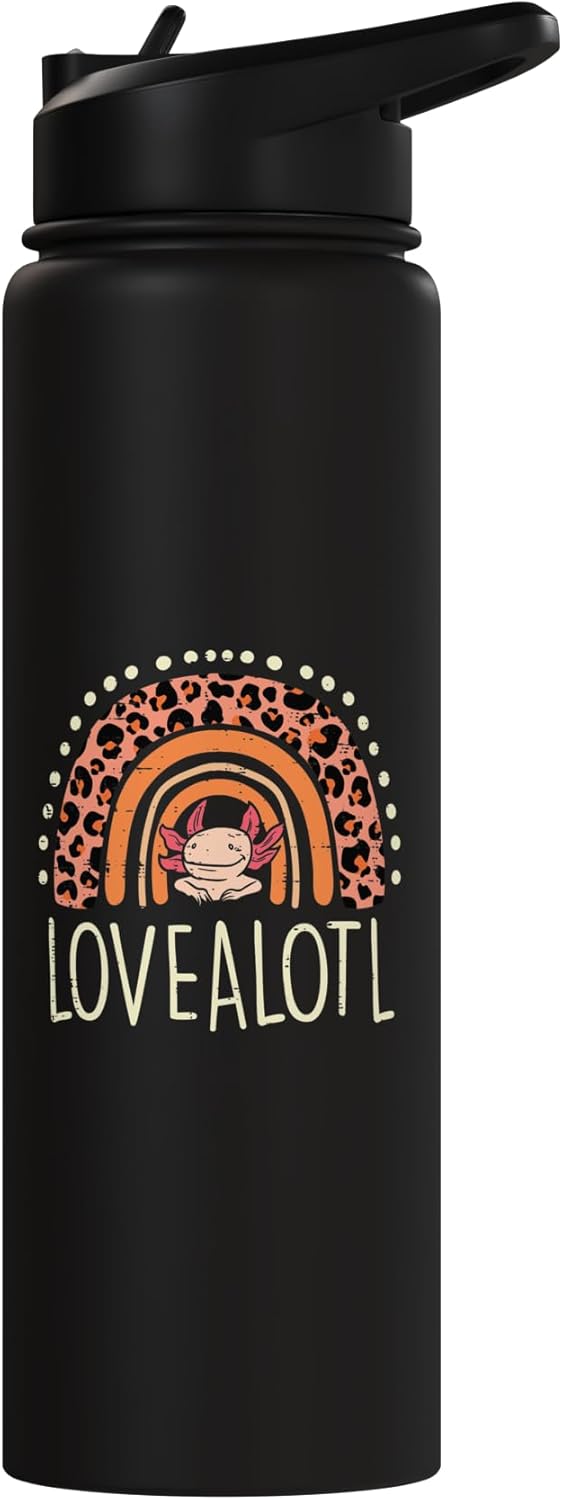 Botella de agua acero inoxidable con estampado de axolote