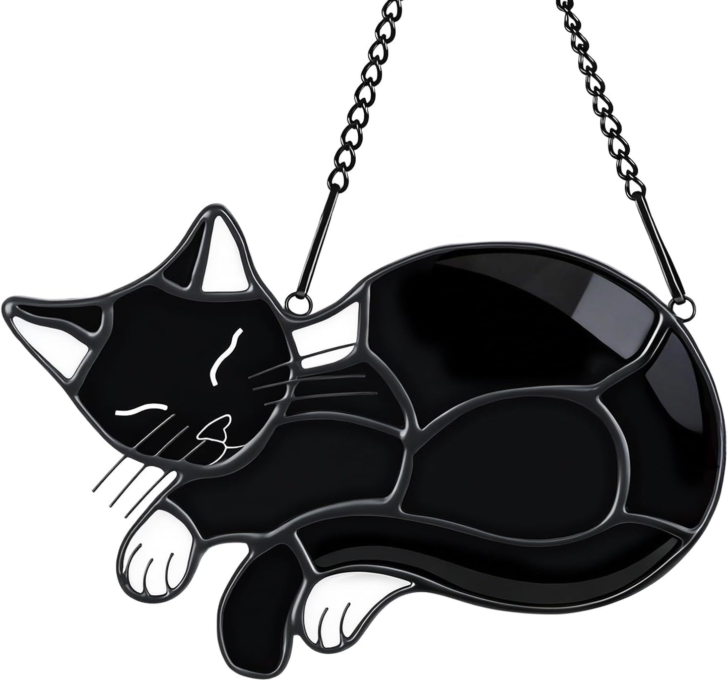 Atrapasoles cristal gato negro colgante decoración hogar