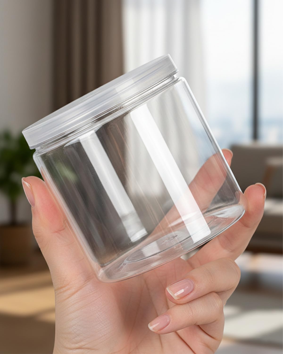 8 Contenedores Plástico Transparente Sin BPA 21oz