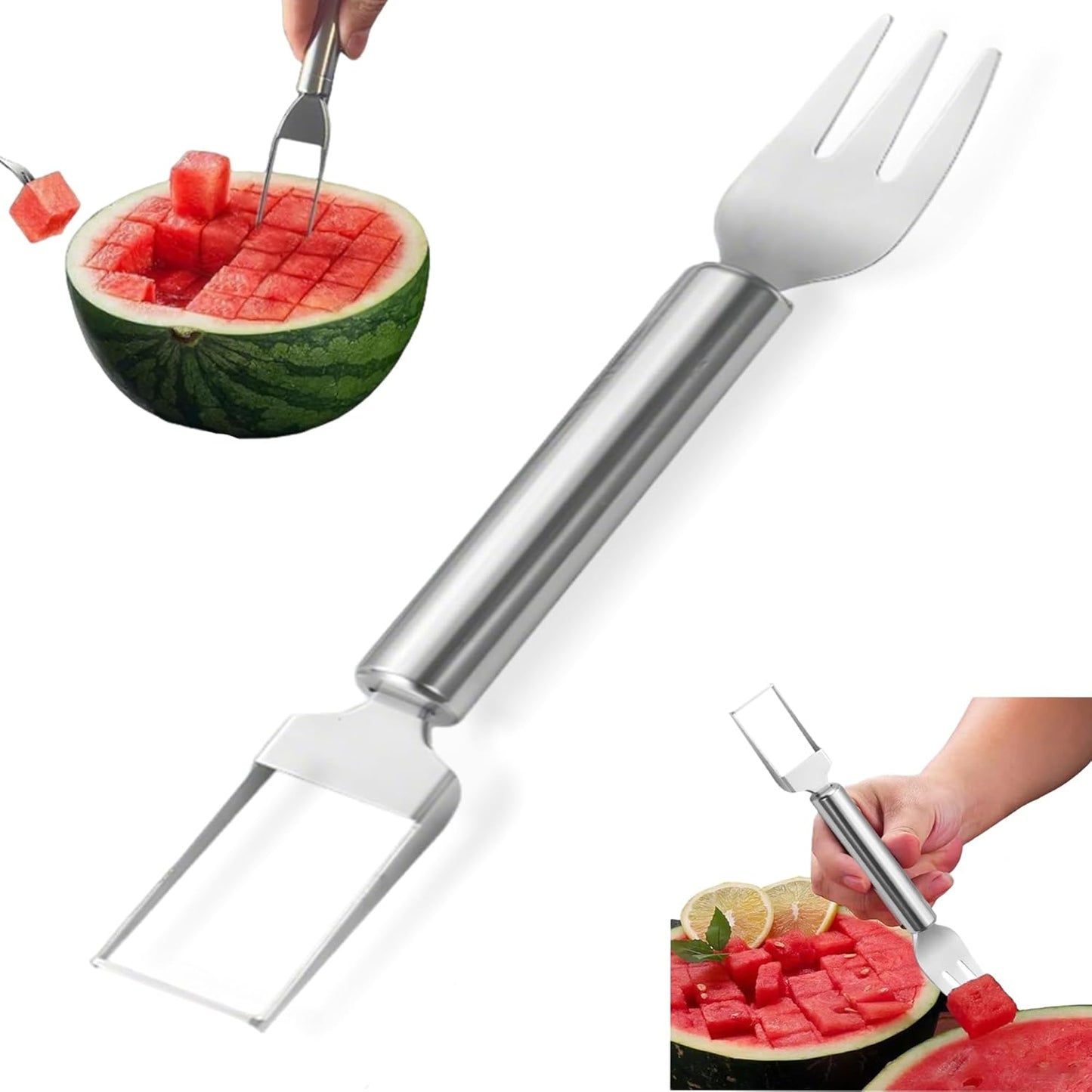 Cortador sandía acero inox 2en1 doble cabeza