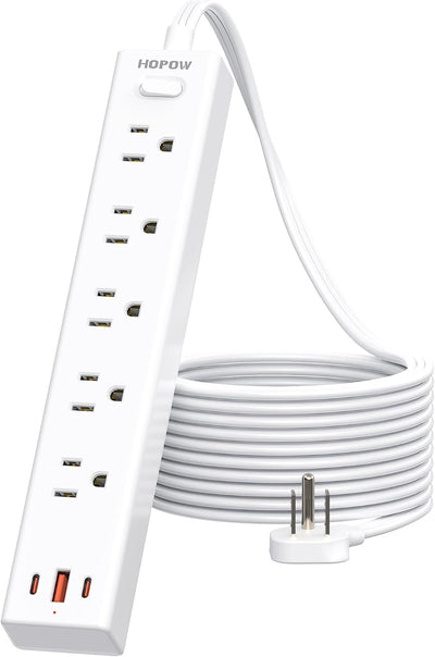 Regleta enchufe plano extensión 10pies 5 salidas 3 USB C 1700J
