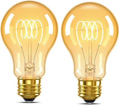 Bombillas LED Edison A19 E26 regulables vintage ámbar 2200K