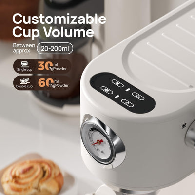 Cafetera Espresso 20 Bar Espumador Leche 24 Ajustes Molienda