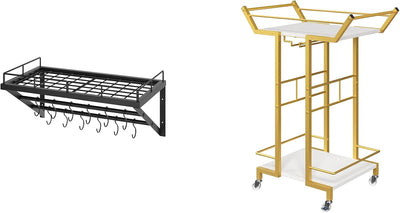 Estante para ollas colgar 23.8 pulg con rieles 2 niveles