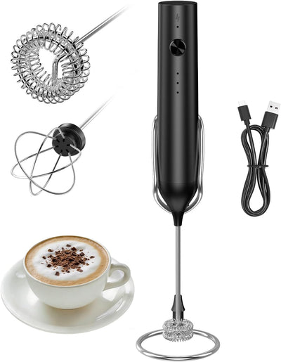 Espumador leche recargable 3 velocidades 2 cabezales café lattes