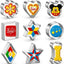 Juego de 9 cortadores de galletas de acero inoxidable con forma corazón, flor, ratón, redondo, estrella, cuadrado y hueso de perro