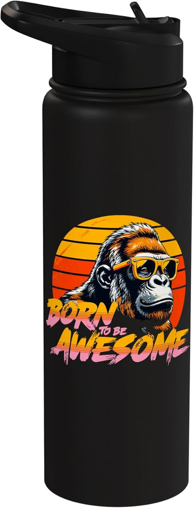 Botella de agua acero inoxidable Gorilla vintage sin BPA