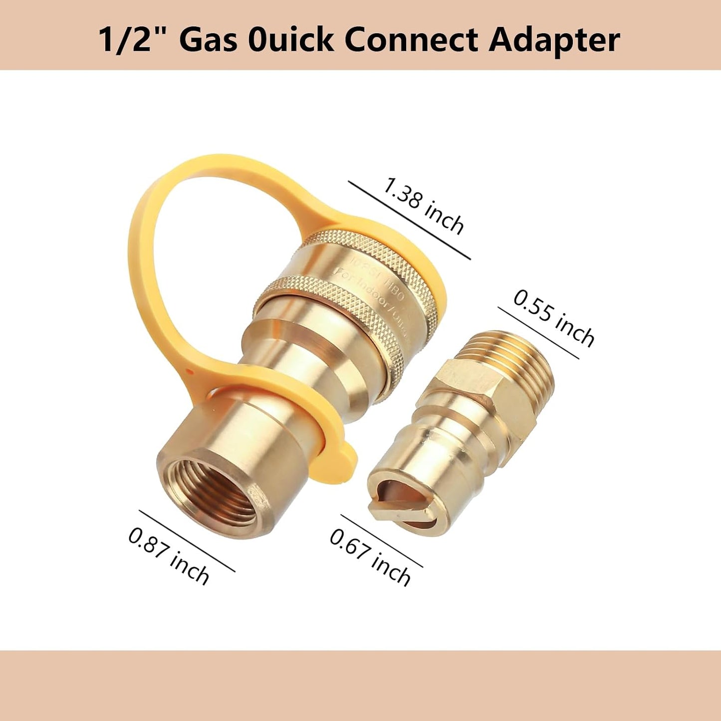 Kit conexión rápida gas 1/2pulg conector latón macizo