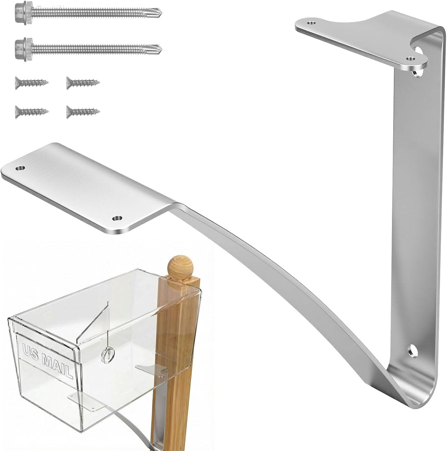 Soporte buzón poste metal resistente plateado