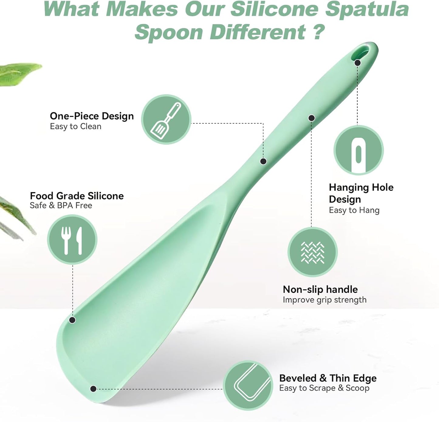 Set de 3 cucharas de silicona para cocina sin BPA