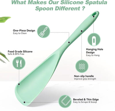 Set de 3 cucharas de silicona para cocina sin BPA
