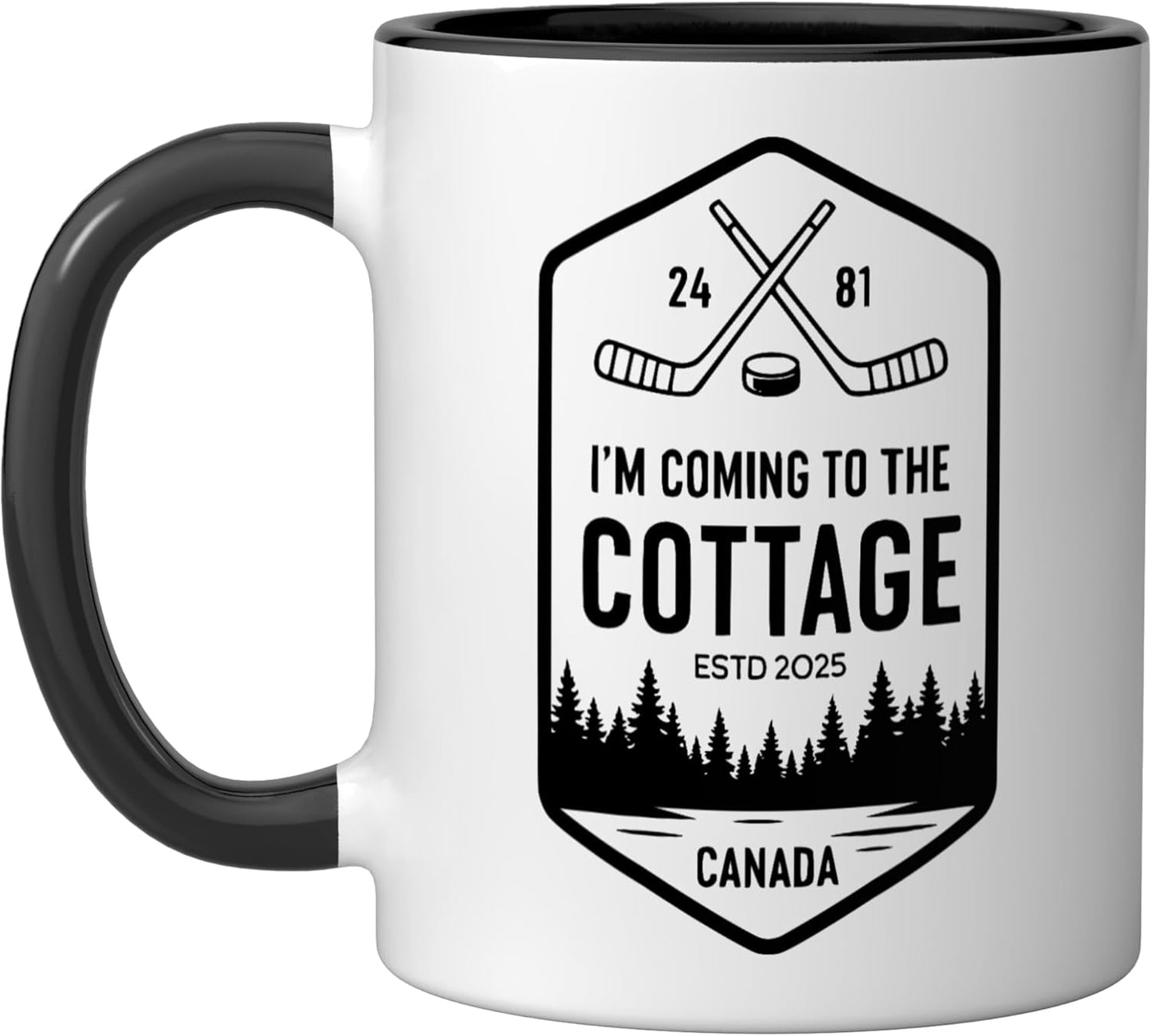 Taza Cerámica para Café Negro/Blanco