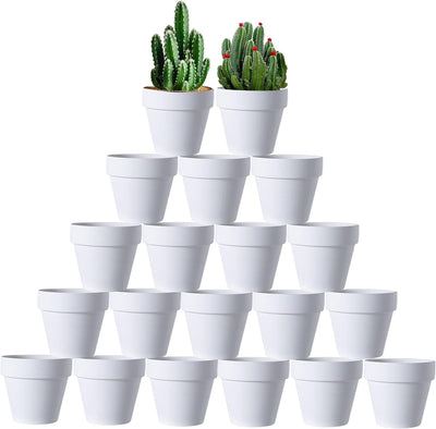 20 Macetas Terracota Blanca 2.95pulg Agujeros Drenaje Oficina