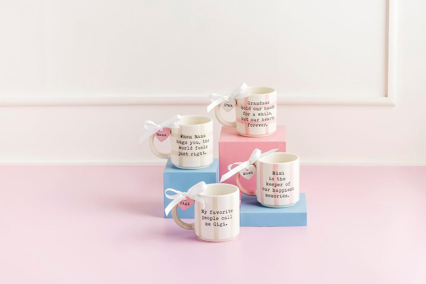 Taza cerámica gris Mud Pie Gigi