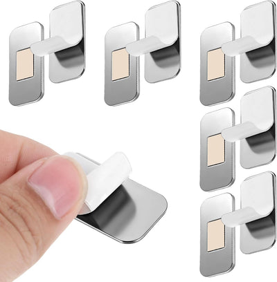 Set 6 ganchos magnéticos para armarios sin tornillos acero inox