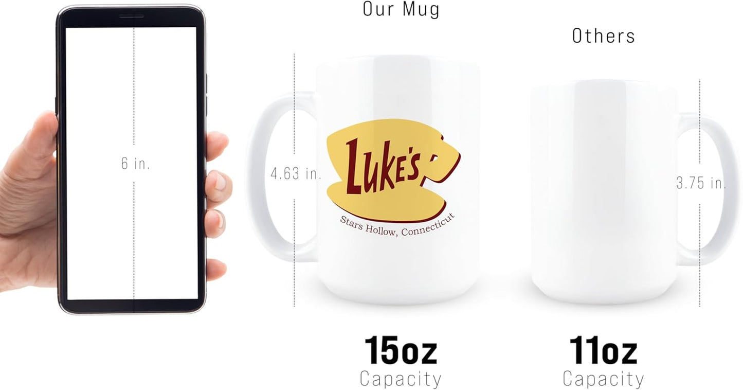 Taza de café de cerámica con logotipo retro de Luke's Diner