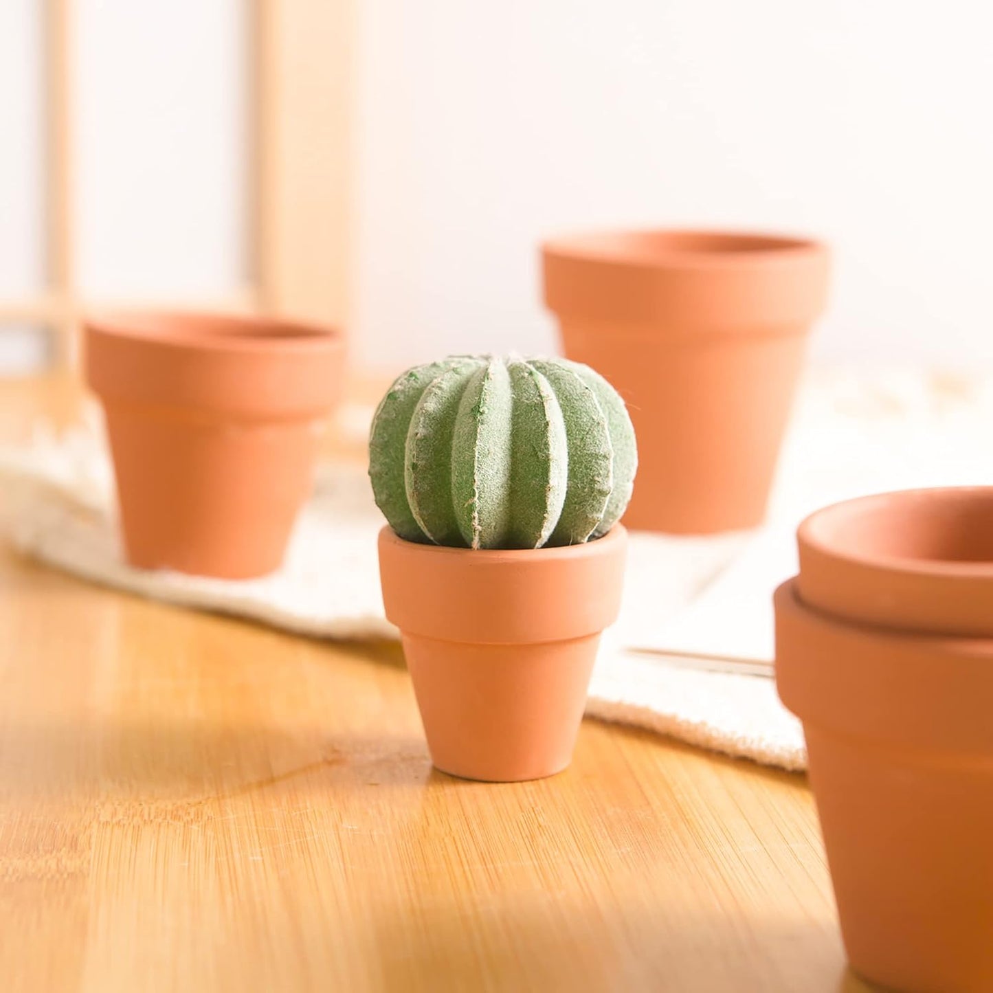 Macetas terracota 1.5pulg set 10 con orificio drenaje cactus