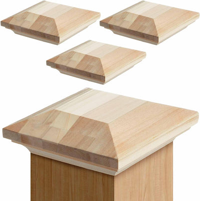 Tapa poste madera álamo valla cubiertas 4unid 3x3pulg