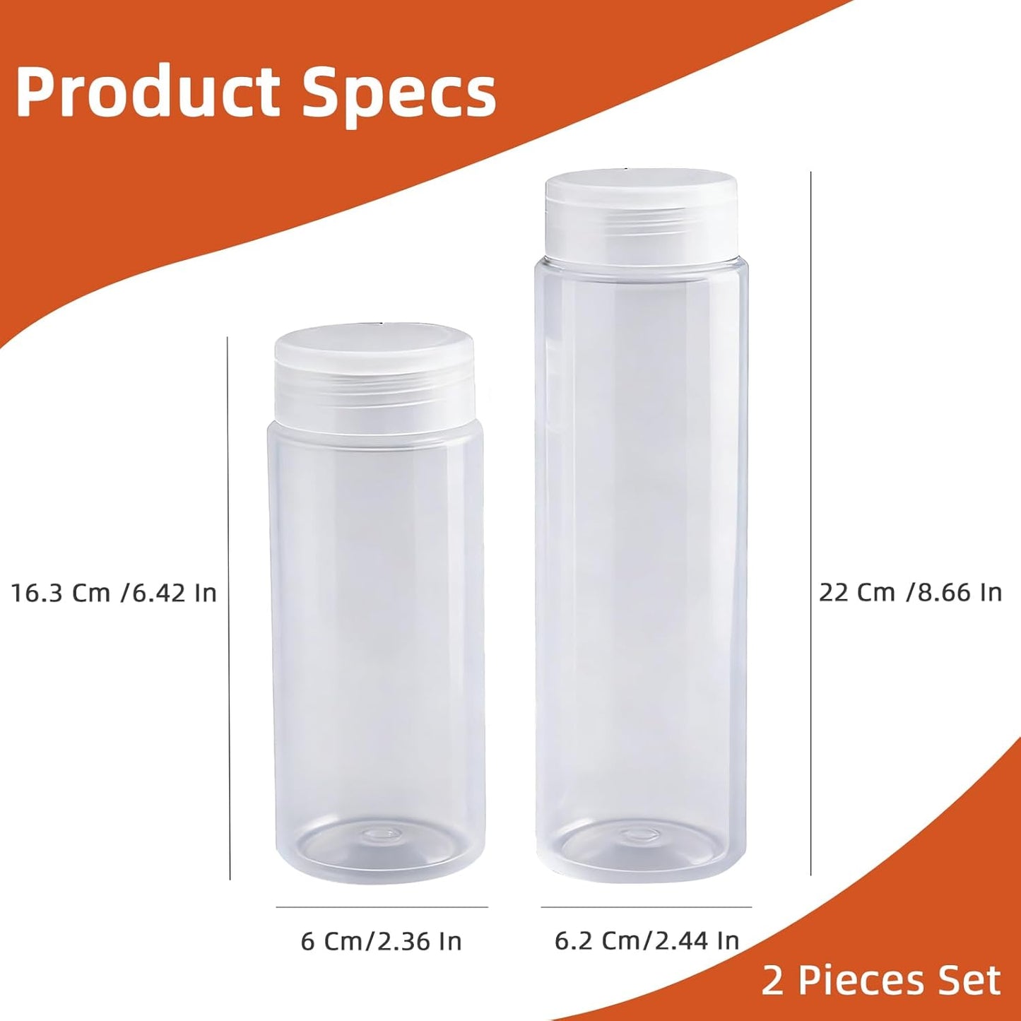 Botella para espolvorear polvo de especias plástico salero y pimienta 400 ml juego 2