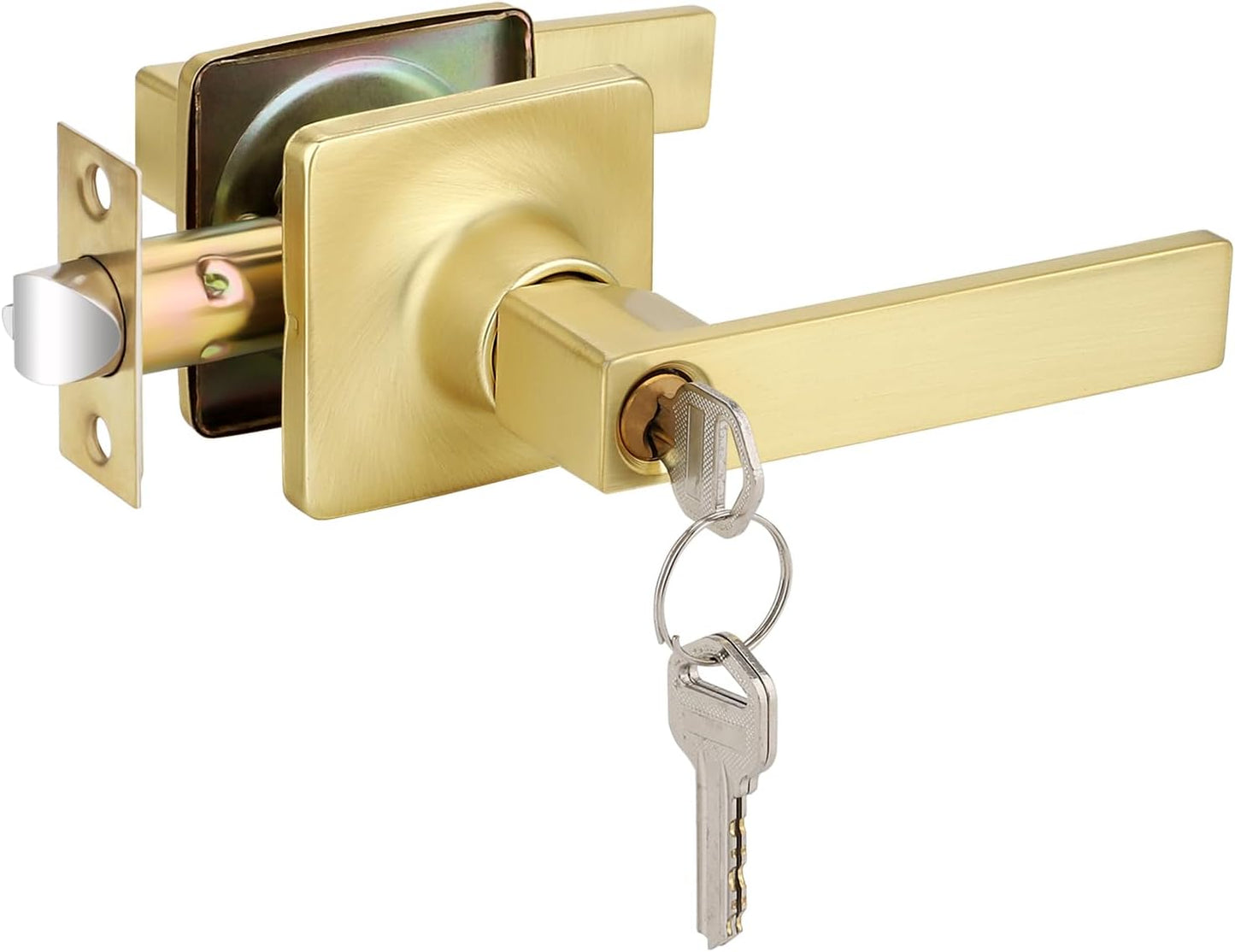 Manija puerta oro cepillado cerradura con llave