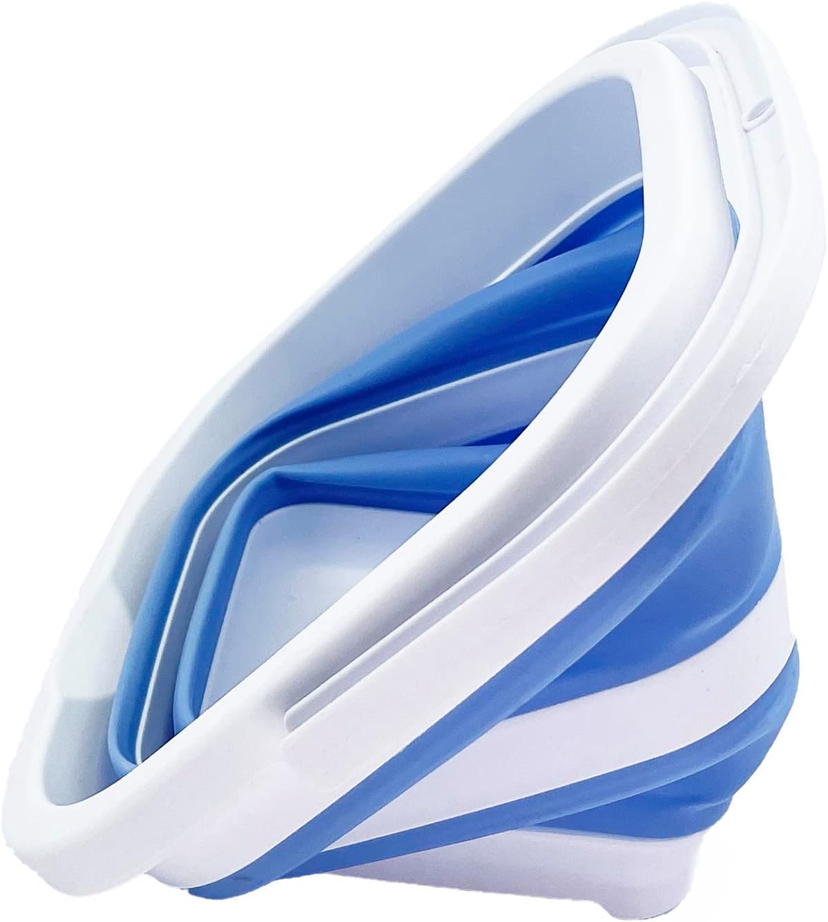 Cubo limpieza 5L plegable camping hogar blanco/azul