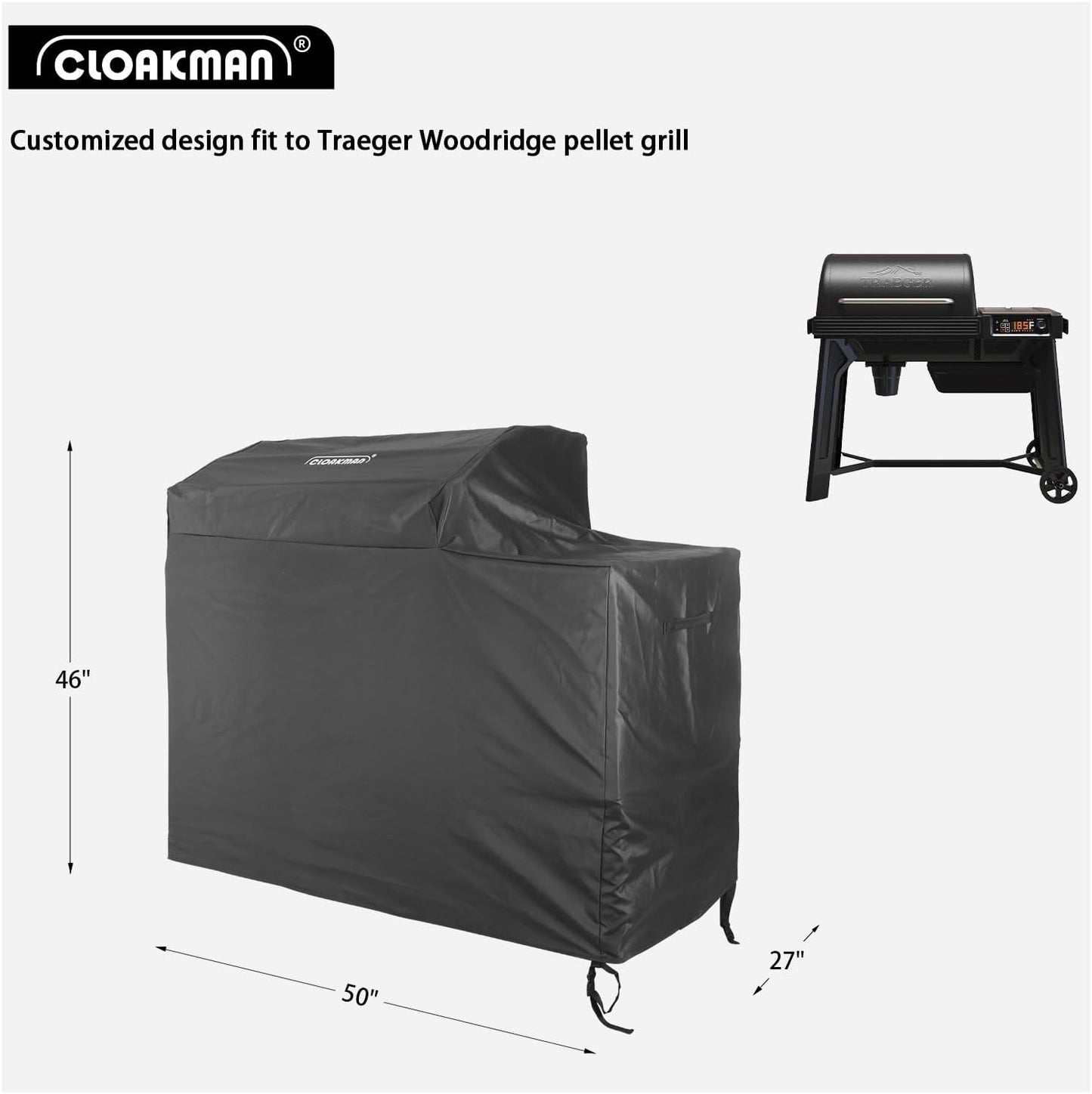 Cubierta parrilla pellets 600D resistente agua Traeger Woodridge