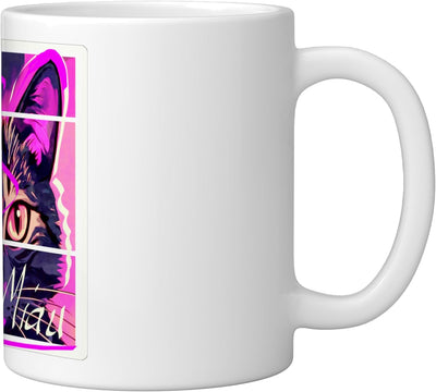Taza Cerámica para Gato Diseño Elke Blanca