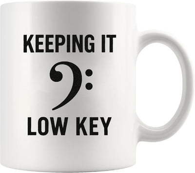 Taza para músicos con clave de fa, regalo para profesores de música