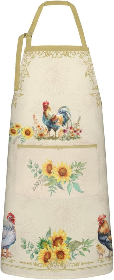 Delantal de chef para mujer con bolsillos diseño floral vintage