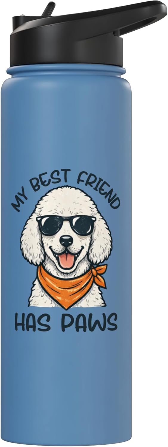 Botella de agua acero inoxidable con diseño de perro amante de los perritos