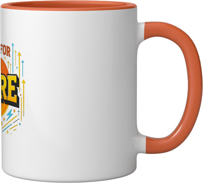 Taza Cerámica Diseño Retro para Café Naranja/Blanco