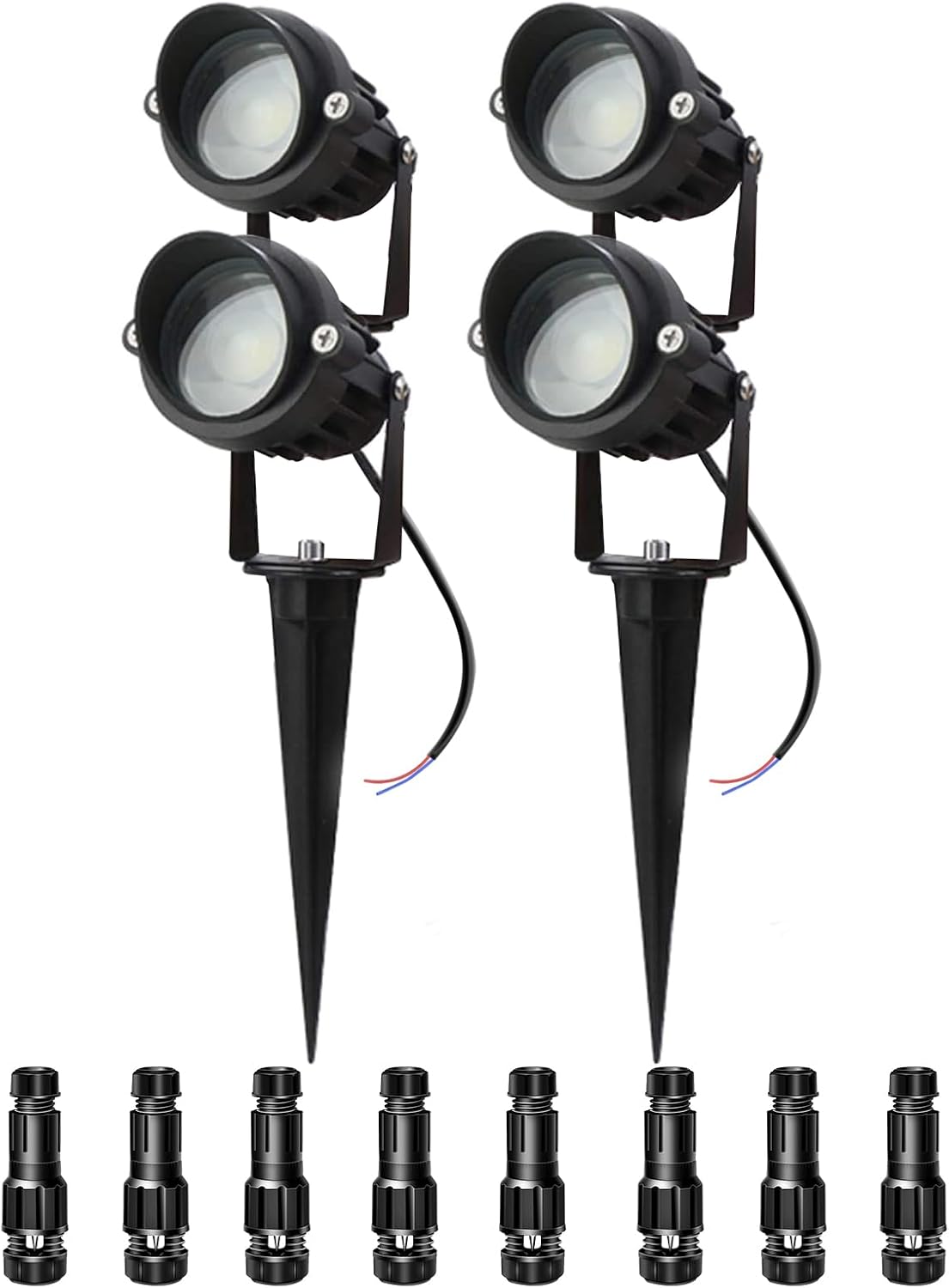 Focos LED 10W 12/24V impermeables para camino patio 1000lm set 4