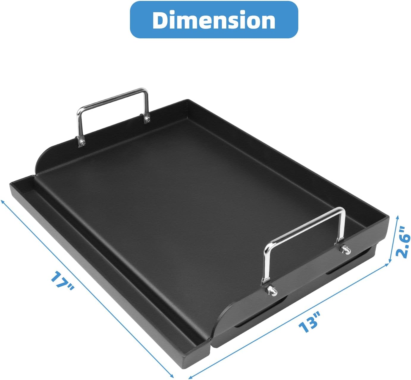 Placa parrilla 17x13pulg antiadherente para gas carbón eléctrica
