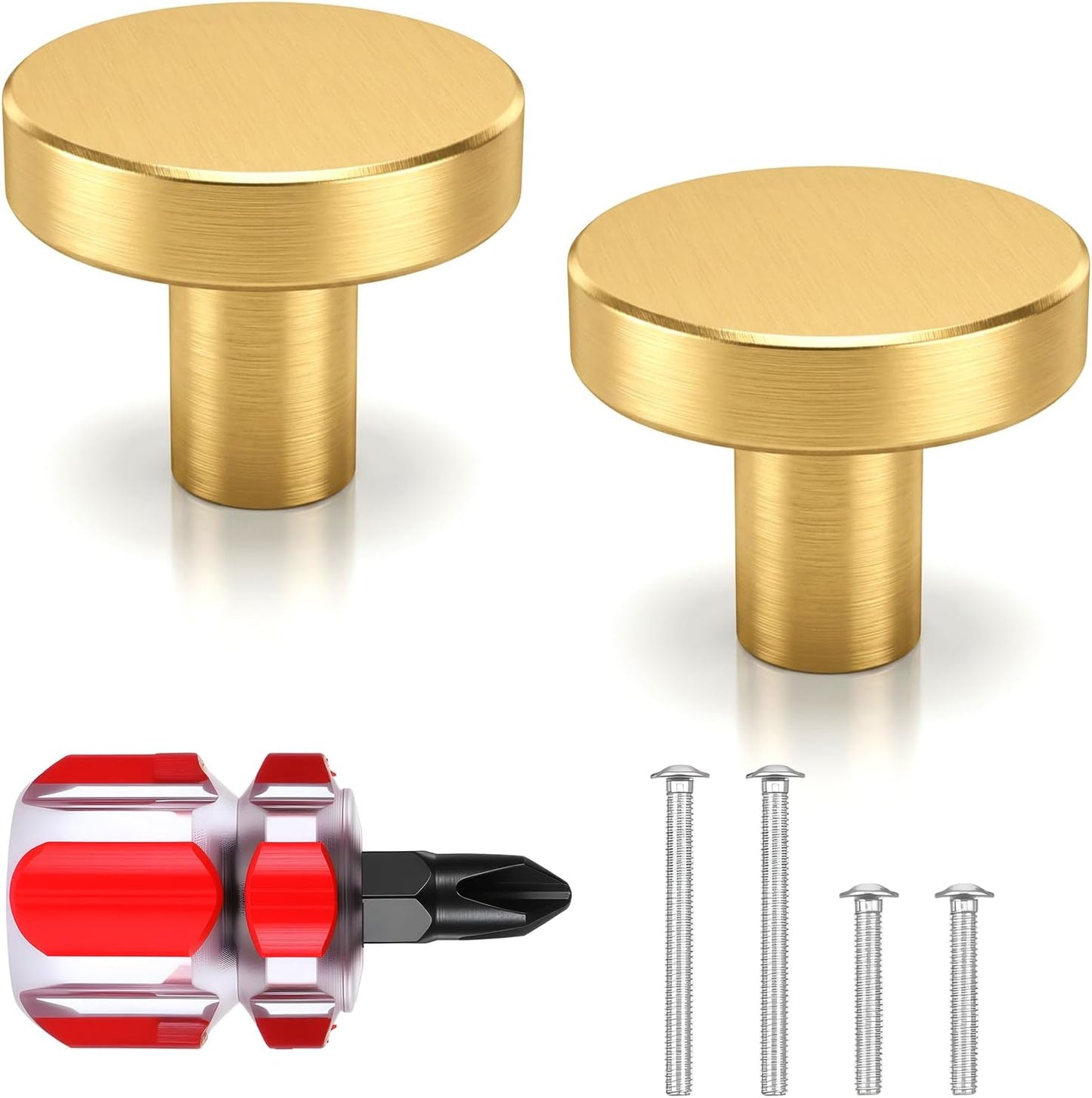 2 Pzas Manillas Puerta Closets Redondas Dorado Mate