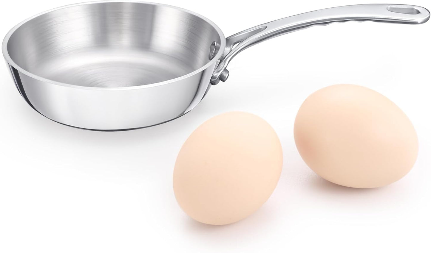 Sartén acero inox 3 capas 4pulg color plateado