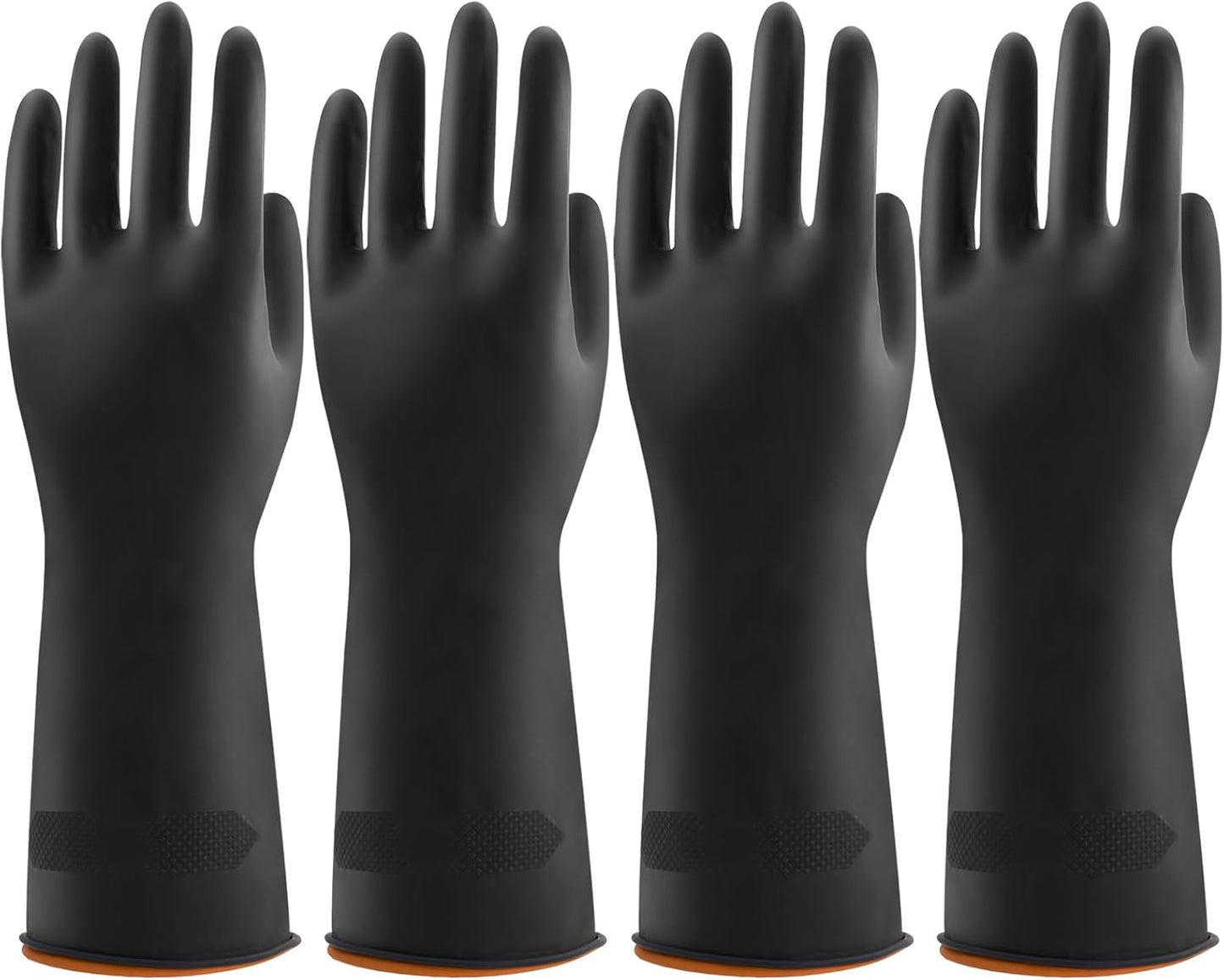 4 Pzas Guantes Goma Negra Antiderrap Reutilizables