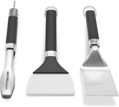 Juego herramientas plancha portátil espátula acero inox pinzas