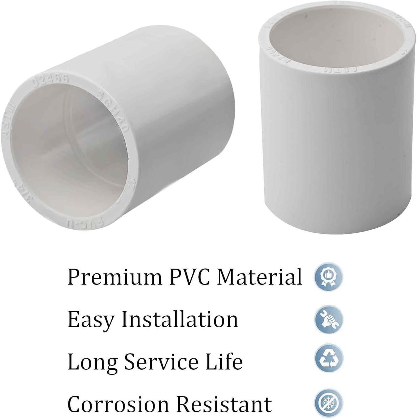 10 Conectores PVC SCH40 1pulg Enchufe x Zócalo