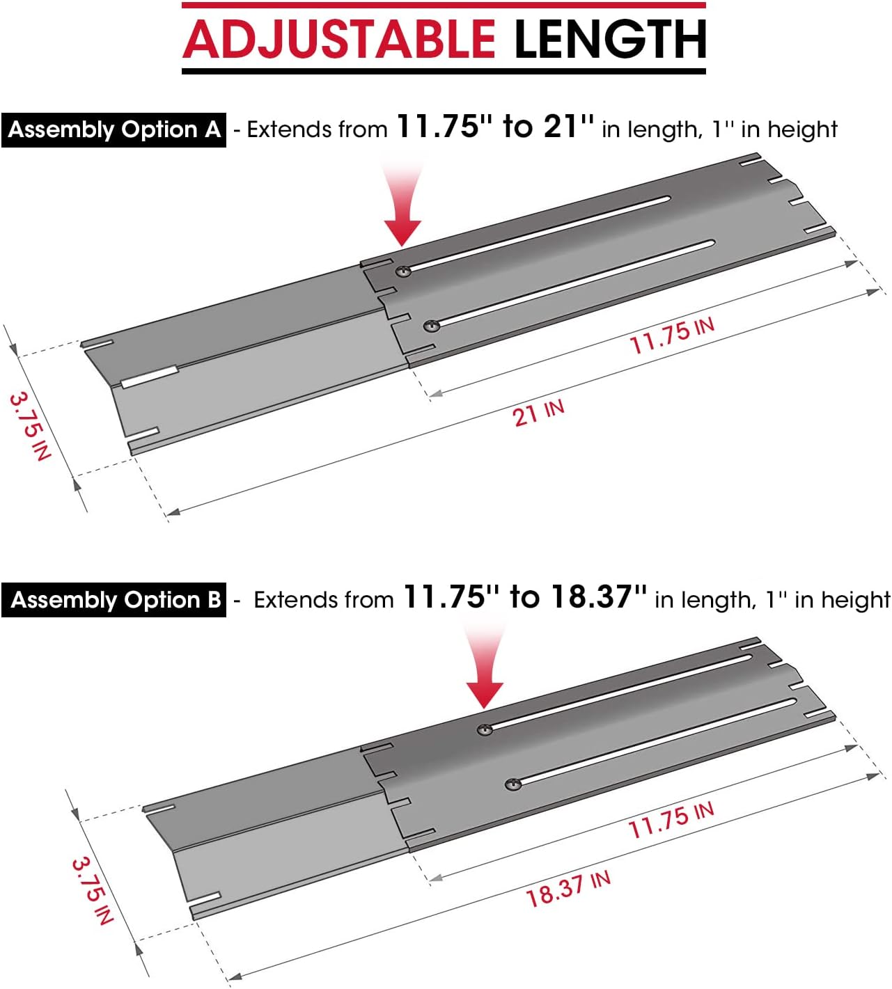 4 Pzas Placas Calor Ajustables 11.75-21pulg Cubiertas Quemadores