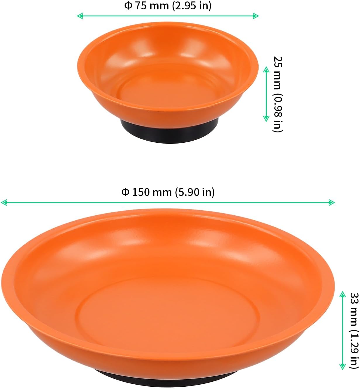 Set 12 bandejas magnéticas 3 y 6 pulg acero inox