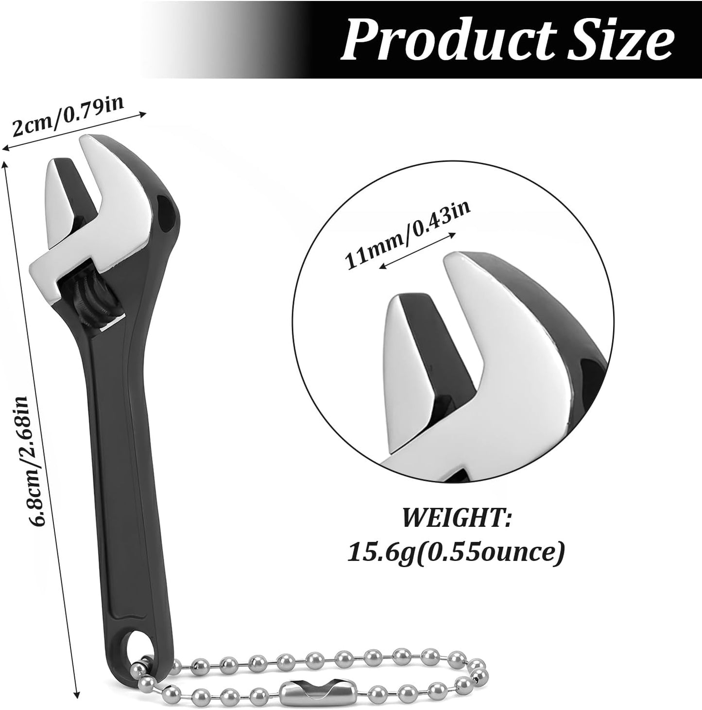 2 Pzas llave ajustable acero inox para reparación micro equipo