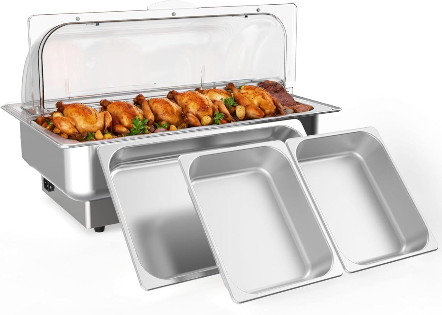 Set Chafer Eléctrico 9qt Acero Inox con Plato y Medios