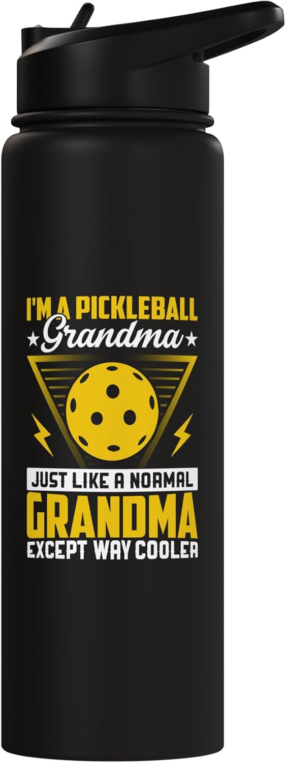 Botella de agua acero inoxidable aislada para abuela de pickleball