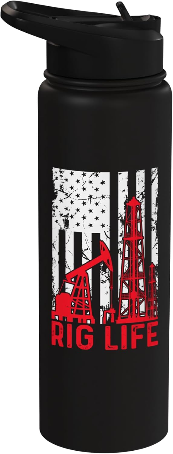 Botella agua acero inox aislada bandera USA